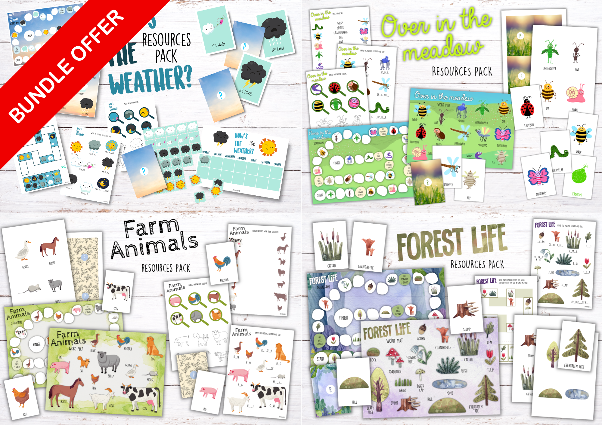 BUNDLE: Nature & Animals – tematyczne materiały PDF do druku
