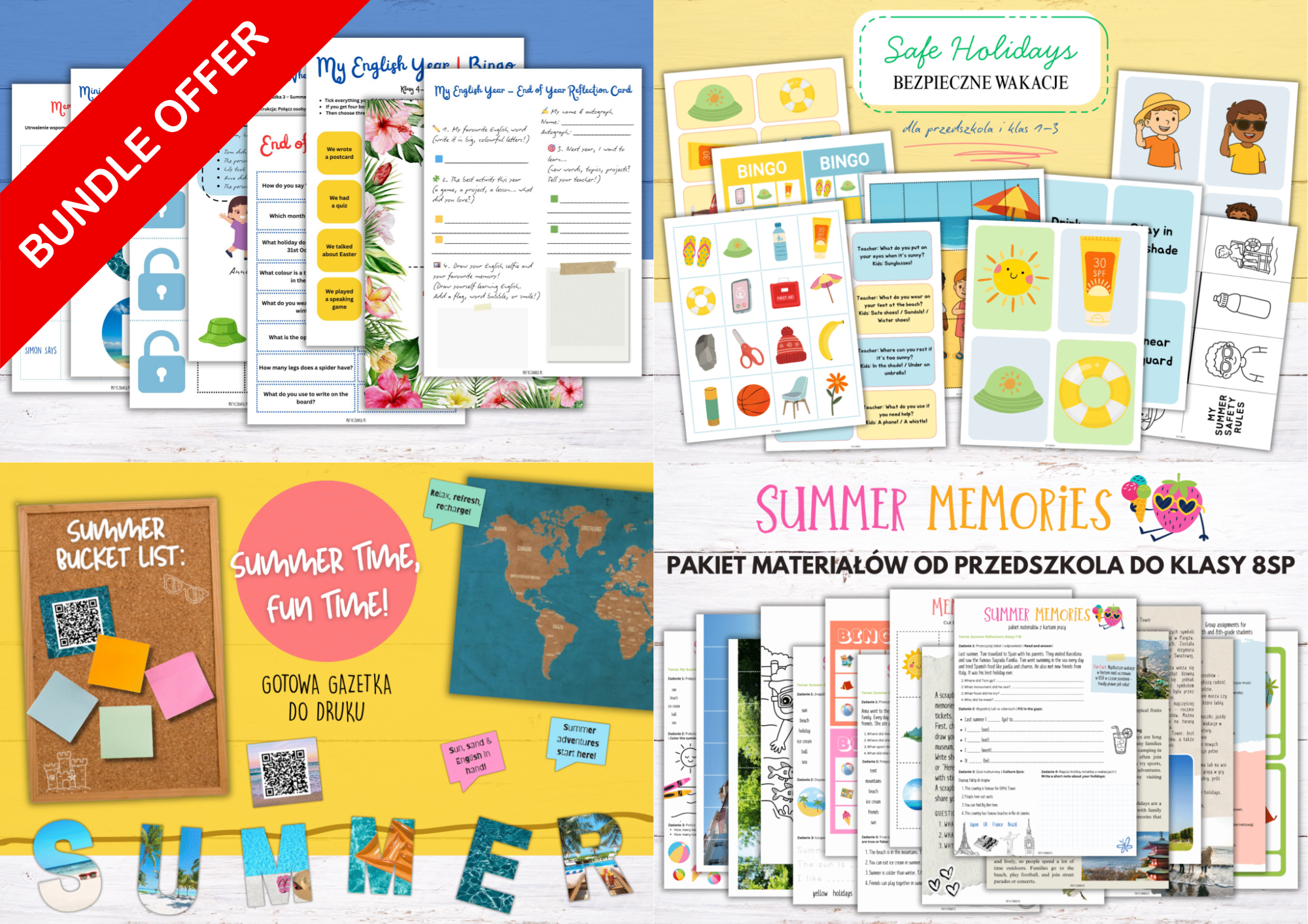 BUNDLE: Koniec Roku Szkolnego – komplet materiałów 🌞