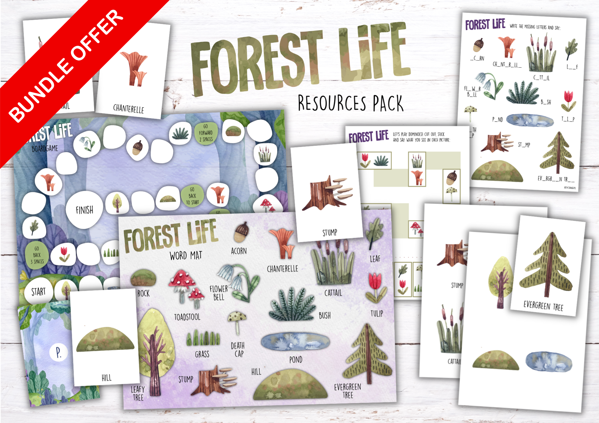 BUNDLE: Nature & Animals – tematyczne materiały PDF do druku - obrazek 2