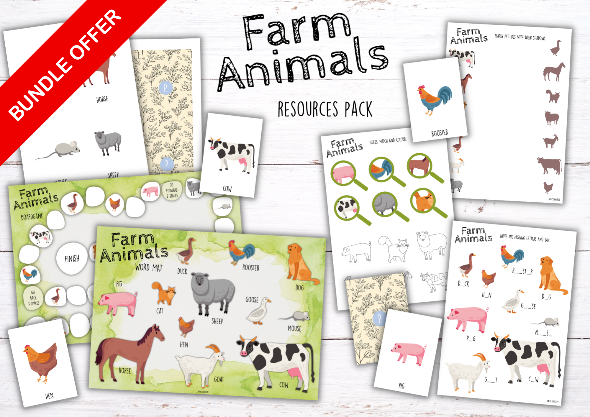 BUNDLE: Nature & Animals – tematyczne materiały PDF do druku - obrazek 5