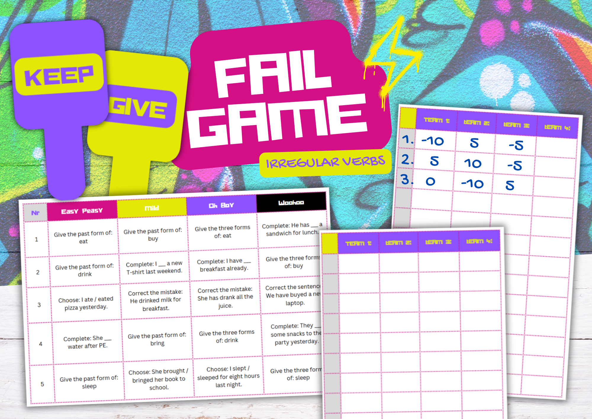 FAIL GAME | Irregular Verbs: gra językowa do powtórki czasowników nieregularnych